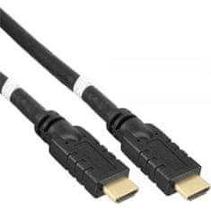 PremiumCord HDMI High Speed with Ether.4K@60Hz kábel so zosilňovačom, 30m, 3x tienenie, M/M, pozlátené konektory
