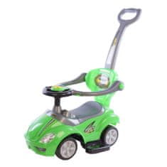 Baby Mix Detské odrážadlo s vodiacou tyčou 3v1 Mega Car zelené