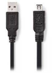 kábel USB 2.0 USB/ zástrčka USB-A - zástrčka Hirose Mini 4-kolíkový/ čierna/ 2m