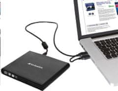 VERBATIM DVD/CD Externá mechanika, USB 2.0, čierna, 98938