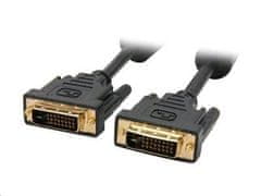 C-Tech Kábel prípojný DVI-DVI, M/M, 1,8m DVI-D, dual link