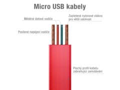 Avacom MIC-40R kábel USB - Micro USB, 40cm, červená