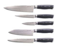 G21 Sada nožov Gourmet Damascus v bambusovom bloku 5 ks 6002216
