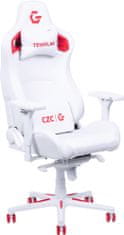 CZC.Gaming Templar, herní židle, biela/červená