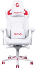 CZC.Gaming Templar, herní židle, biela/červená