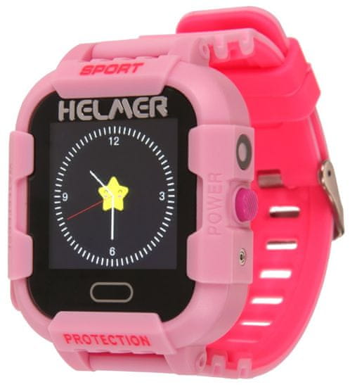 Helmer detské hodinky LK 708 s GPS lokátorom / dotykový display / IP67 / micro SIM / kompatibilný s Android a iOS / ružové