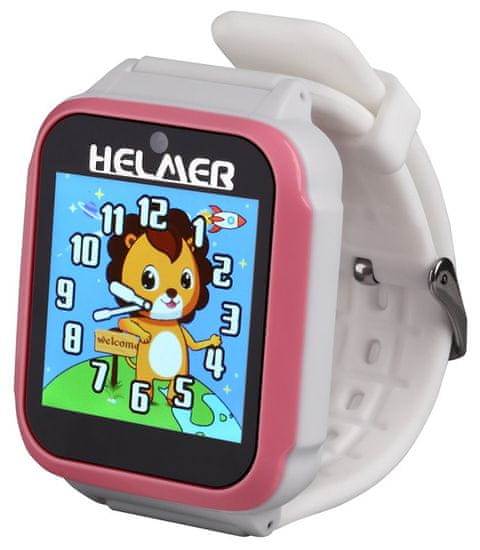Helmer detské chytré hodinky KW 801/ 1.54" TFT/ dotykový display/ foto/ video/ 6 hier/ micro SD/ čeština/ ružovo-biele