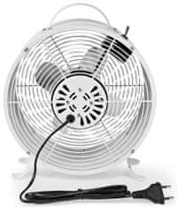 Nedis stolný ventilátor/ priemer 25 cm/ výkon 20 W/ sieťové napájanie/ 2 rýchlosti/ kovový/ biely