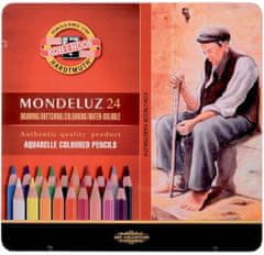 KOH-I-NOOR pastelky MONDELUZ akvarelové, súprava 24 ks v plechovej krabičke