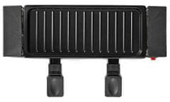 Nedis gurmánsky raclette gril/ obdĺžnikový/ grilovacia doska 23 x 10 cm/ pre 2 osoby/ špachtľa/ nepriľnavý povrch/ čierny