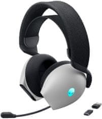 Alienware DELL AW720H/ Dual-Mode Wireless Gaming Headset/ bezdrôtové slúchadlá s mikrofónom/ strieborné