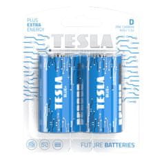 TESLA BLUE+ Zinc Carbon batéria D (R20, veľký monočlánok, blister) 2 ks