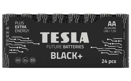 TESLA BLACK+ alkalická batéria AA (LR06, ceruzková, fólia) 24 ks