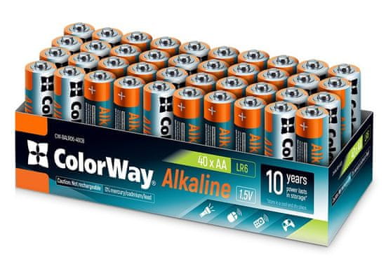 ColorWay alkalická batéria AA/ 1.5V/ 40ks v balení