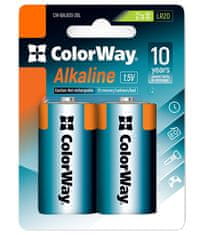 ColorWay alkalická batéria D/LR20/ 1.5V/ 2ks v balení/ blister