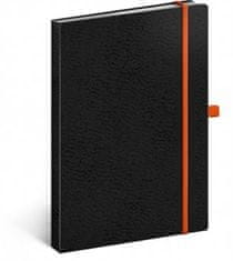 Presco Group Notes Vivella Classic čierny/oranžový, linajkový, 15 × 21 cm