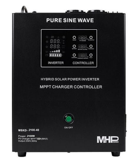 MHpower záložný zdroj MSKD-2100-48, UPS, 2100W, čistý sínus, 48V, solárny regulátor MPPT