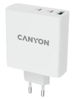 Canyon sieťová rýchlonabíjačka GaN, H-140 (140W), vstup 100-240V, výstup USB-C1/C2 5-20V, USB-A 1/A2 4.5-20V