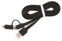 CABLEXPERT GEMBIRD Kábel USB COMBO, MicroUSB + Lightning, 1m, čierny