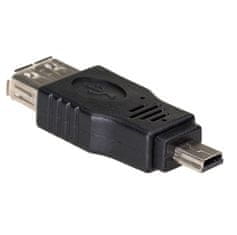Akyga adaptér USB-AF/miniUSB-B (5-pin)/cierna