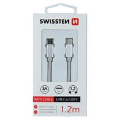 SWISSTEN USB-C/USB-C 1.2m, strieborný