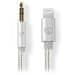 Nedis PROFIGOLD Apple Lightning 8pin kábel s adaptérom / Apple Lightning zástrčka - 3,5 mm jack zástrčka / nylon / BOX / 1m