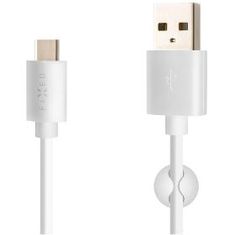 FIXED USB/USB-C kábel, USB 2.0, 2m, biely