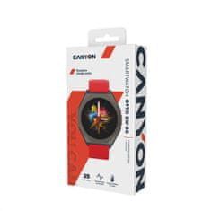 Canyon smart hodinky Otto SW-86, 1,3" LTPS, SpO2, HR, krvný tlak, 25 multi-šport, red