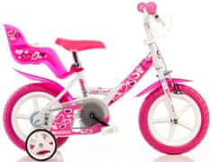 Dino bikes Dino 124GLN biela+ružová potlač 12" 2015 detský bicykel