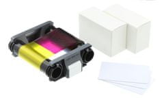Badgy YMCKO, farebná páska pre tlačiarne + 100 PVC kariet (0,76mm)