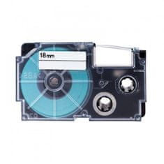 PrintLine kompatibilná páska s Casio XR-18WE1 18mm, 8m, čierna tlač/biely podklad