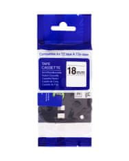 PrintLine kompatibilná páska s Brother TZE-S241, 18mm, čierna tlač/biely podklad, extr. adh.