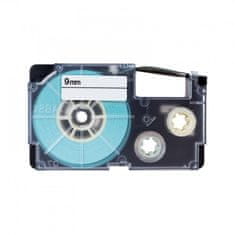 PrintLine kompatibilná páska s Casio, XR-9X1, 9mm, 8m, čierna tlač/priehľadná podk.