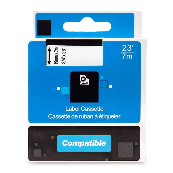 PrintLine kompatibilná páska s DYMO 45800 S0720820, 19mm, 7m, čierna tlač / priehl. podklad, D1