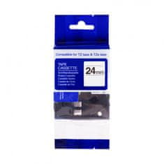 PrintLine kompatibilná páska s Brother TZE-M951, 24mm, matná čierna tlač/strieborný podklad