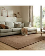 Flair Kusový ručne tkaný koberec Tuscany Textured Wool Border Brown 120x170