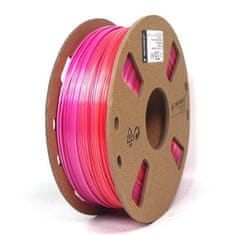 Gembird tlačová struna (filament), PLA, 1,75mm, 1kg, hodváb rainbow, červená/fialová
