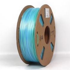 Gembird tlačová struna (filament), PLA, 1,75mm, 1kg, hodváb rainbow, modrá/zelená