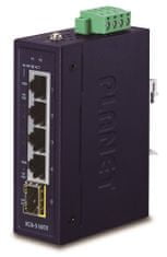 Planet IGS-510TF Priemyselný Switch 4x 1000Base-t, 1x SFP, dual power, 9-48VDC, -40 +75 ° C