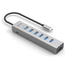 I-TEC USB-C nabíjací HUB Metal/ 7 portov/ USB-A 3.2 Gen 1/ kovový