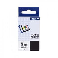 PrintLine kompatibilná páska s Casio, XR-9YW1, 9mm, 8m, čierna tlač/žltý podklad