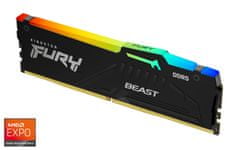 Kingston FURY Beast EXPO/DDR5/16GB/6000MHz/CL36/1x16GB/RGB/Black