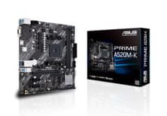 ASUS PRIME A520-K, AM4, AMD A520, 2x DDR4, mATX