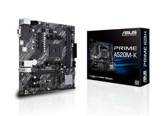 ASUS PRIME A520-K, AM4, AMD A520, 2x DDR4, mATX