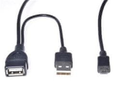 PremiumCord USB redukcia kábel USB A/female+USB A/male - Micro USB/male OTG