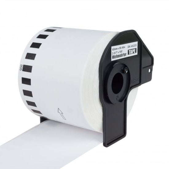PrintLine kompatibilné etikety s Brother DK-44205, biela pap. rolka, ľahko odstrániteľná 62x30,48m