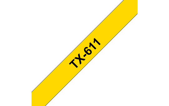 BROTHER TX-611, žltá / čierna, TX páska