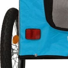 Vidaxl Príves na bicykel pre psa modro-sivý oxfordská látka a železo