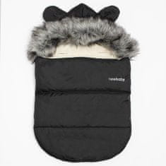 NEW BABY Luxusný zimný fusak s kapucňou s uškami New Baby Alex Wool black 