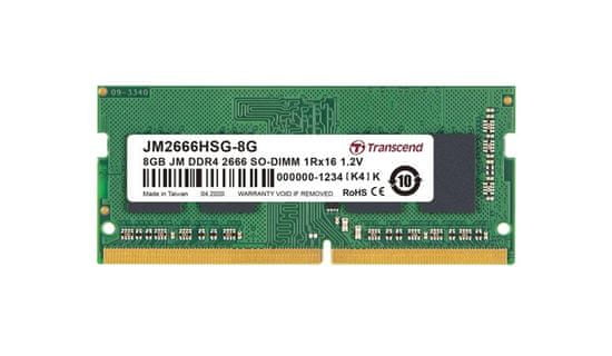 Transcend pamäť 8GB (JetRam) SODIMM DDR4 2666 1Rx16 CL19